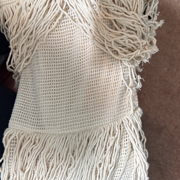 NWT Incredible Cream Crotchet Maxi Dress w/ Lots of Fringe Details Retail $1699! - Picture 12 of 12
